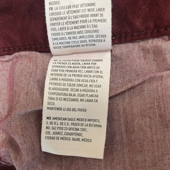 American Eagle Outfitters AEO Sateen Burgundy Jegging Size 10 Short - Picture 9 of 14
